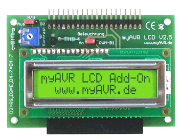 myAVR LCD Add-On f&uuml;r Textausgaben, 5 V AVR